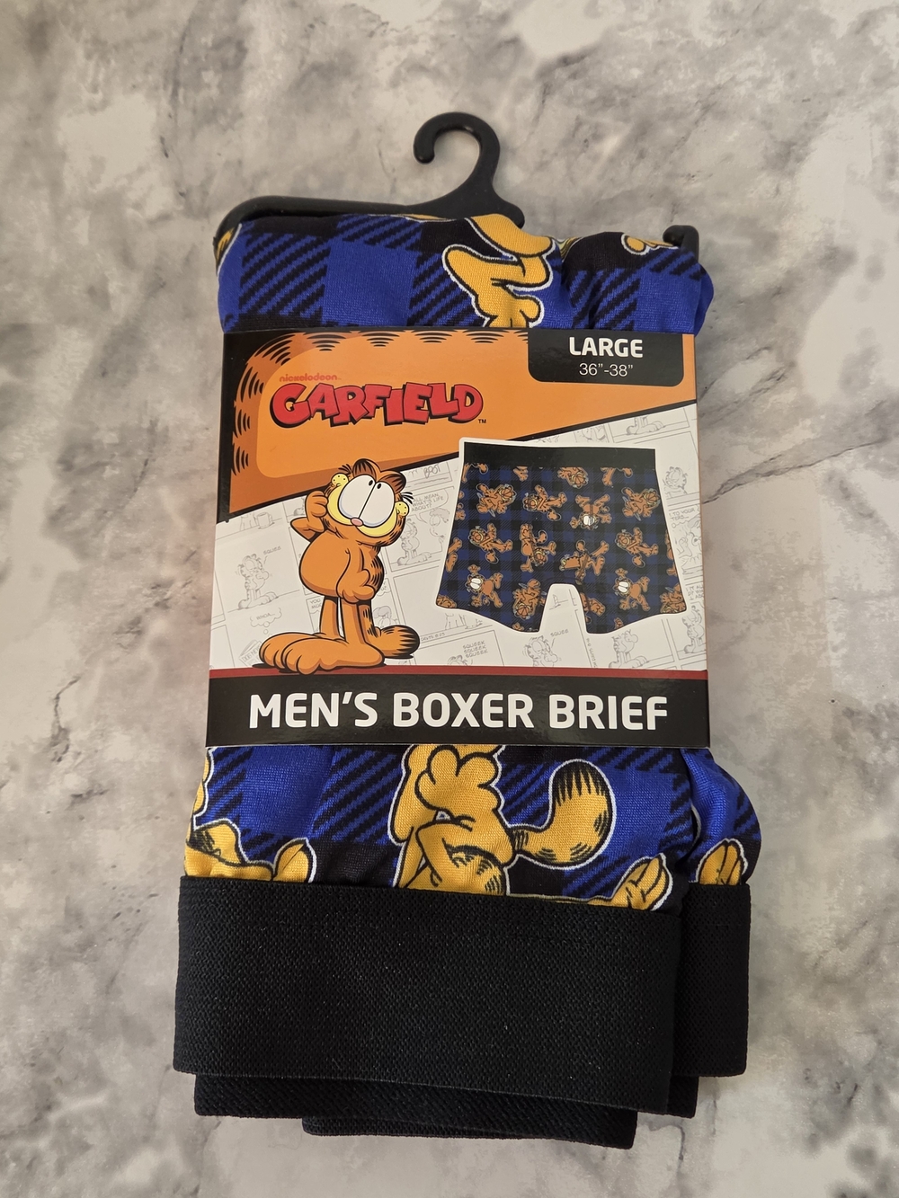 Garfield Men’s Boxer Briefs Size Large  - Blue & Yellow